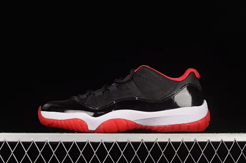 All categories Air Jordan Jordan series basketball shoes Air Jordan 11 #ZG version Air Jordan 11 Low Bred AJ11 Joe 11 patent leather black and red low-top basketball shoes 528896-012